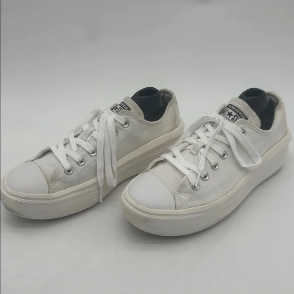 Chuck Taylor All Star Move White Classic Canvas Platform Lace up Women Size 9.5 - Picture 8 of 15